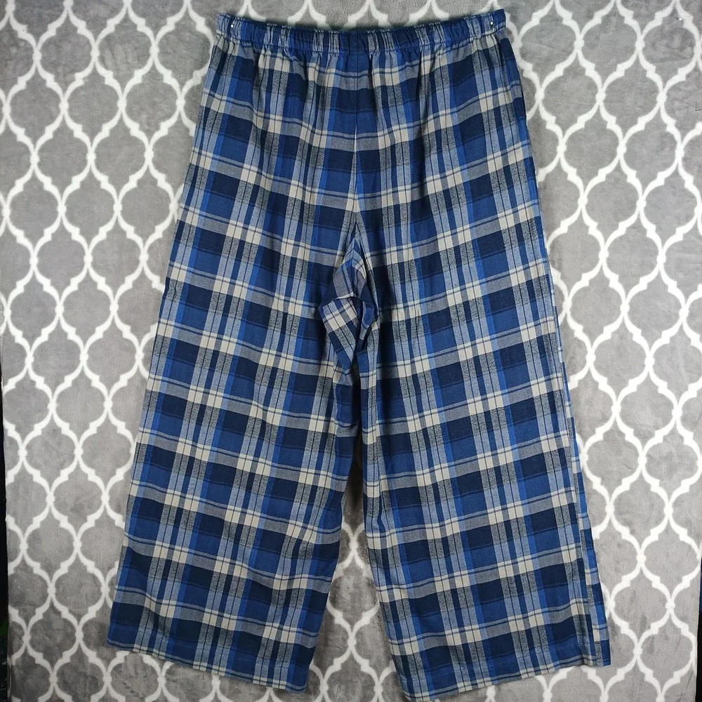 Savage X Fenty Pajama Set Women Plus Size 20 Blue Plaid Two Piece Sleepwear Cozy